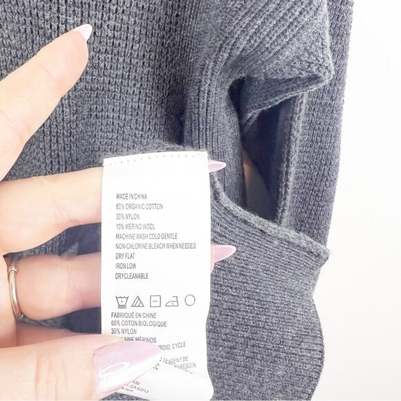 Prana Milani Merino Wool Blend Cowl Neck Sweater Dress S Grey - Picture 7 of 8